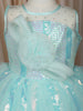 Aqua Blue Sequins Embellished Design Net Frock with Oversized Bow