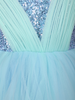 Aqua Blue Sequins Embellished Design Net Party Wear Kids Frock