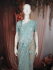 Aqua Blue Sequins and Beads Embroidered Design Pure Organza Designer Saree