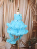 Aqua Blue Silver Sequins and Kartana Embroidered Design Layered Net Party Wear Frock