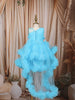 Aqua Blue Silver Sequins and Kartana Embroidered Design Layered Net Party Wear Frock