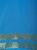 Aqua Blue Solid Design Mysore Silk Saree with Paisley Border