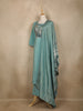 Aqua Blue Solid Designed Georgette Salwar Suit