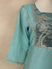 Aqua Blue Solid Designed Georgette Salwar Suit