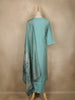 Aqua Blue Solid Designed Georgette Salwar Suit