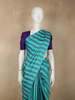 Aqua Blue Striped Woven Design Pure Kanchipuram Silk Saree