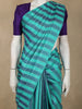 Aqua Blue Striped Woven Design Pure Kanchipuram Silk Saree