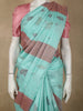 Aqua Blue Striped Zari Woven Design Pure Kanchipuram Silk Saree