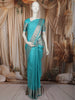 Aqua Blue Striped Zari Woven Design Pure Kanchipuram Silk Saree with Matching Zari Border