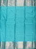 Aqua Blue Striped Zari Woven Design Pure Kanchipuram Silk Saree with Matching Zari Border