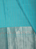 Aqua Blue Striped Zari Woven Design Pure Kanchipuram Silk Saree with Matching Zari Border