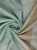Aqua Blue Striped Zari Woven Design Pure Organza Fancy Saree with Contrast Birds Motif Border