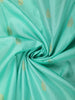 Aqua Green Butta Woven Design Pure Kanchipuram Silk Saree with Contrast  Elephant Motif Zari Border