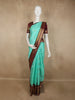 Aqua Green Butta Woven Design Pure Kanchipuram Silk Saree with Contrast  Elephant Motif Zari Border