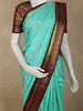 Aqua Green Butta Woven Design Pure Kanchipuram Silk Saree with Contrast  Elephant Motif Zari Border