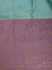 Aqua Green Checked Woven Design Pure Kanchipuram Silk Saree