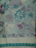 Aqua Green Floral Printed Design Georgette Fancy Saree
