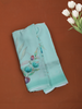 Aqua Green Floral Printed Soft Chiffon Saree