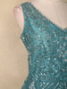 Aqua Green Floral Sequin Embroidered Net Gown with Dupatta