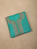 Aqua Green Floral Sequins and Thread Embroidered Design Tussar Silk Unstitched Salwar Material with Dupatta