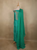 Aqua Green Floral Sequins and Thread Embroidered Design Tussar Silk Unstitched Salwar Material with Dupatta