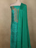 Aqua Green Floral Sequins and Thread Embroidered Design Tussar Silk Unstitched Salwar Material with Dupatta