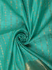 Aqua Green  Floral Striped Zari Woven Design Pure Kanchipuram Silk Saree with Zari Border