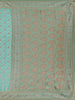 Aqua Green Floral Woven Banarasi Silk Saree - Diadem