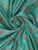 Aqua Green Floral Woven Banarasi Silk Saree - Diadem