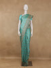Aqua Green Floral Woven Banarasi Silk Saree - Diadem
