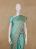 Aqua Green Floral Woven Banarasi Silk Saree - Diadem
