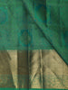 Aqua Green Geometric Zari Woven Design Pure Kanchipuram Silk Saree with Zari Border