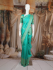 Aqua Green Paisley Design Pure Kanchipuram Silk Saree