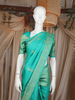 Aqua Green Paisley Design Pure Kanchipuram Silk Saree