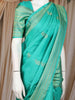 Aqua Green Paisley Design Pure Kanchipuram Silk Saree