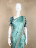 Aqua Green Satin Saree with Designer Border