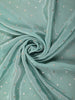 Aqua Green Sequins and Thread Embroidered Satin Saree with Designer Border