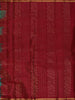 Aqua Green with Maroon Checked Woven Design Pure Kanchipuram Silk Saree with Zari Border