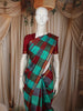 Aqua Green with Maroon Checked Woven Design Pure Kanchipuram Silk Saree with Zari Border