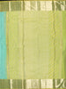 Aqua Mint Blue Floral Vine Zari Woven Design Pure Kanchipuram Silk Bridal Wear Saree with Contrast Zari Border