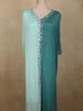Aqua Ombre Sequins Embellished Design Georgette Kaftan Palazzo Suit