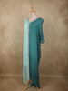 Aqua Ombre Sequins Embellished Design Georgette Kaftan Palazzo Suit