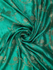 Teal Green Floral Zari Woven Design Banarasi Silk Designer Saree with Designer Border