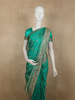 Teal Green Floral Zari Woven Design Banarasi Silk Designer Saree with Designer Border