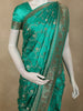 Teal Green Floral Zari Woven Design Banarasi Silk Designer Saree with Designer Border