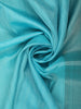 Aqua Sky Blue Striped and Geometric Zari Woven Design Kanchipuram Silk Saree with Zari Border