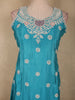 Aqua Teal Blue Floral Sequins and Beads Embroidered Design Georgette Palazzo Suit with Dupatta