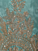 Aqua Teal Blue Floral Sequins and Beads Embroidered Design Satin Palazzo Suit with Dupatta