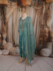 Aqua Turquoise Blue Abstract Sequins and Beads Embroidered  Design Tissue Silk Straight Cut Salwar Suit with Matching Dupatta