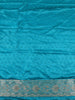 Aqua Turquoise Blue Floral Zari Woven Design Banarasi Silk Designer Saree with Designer Border